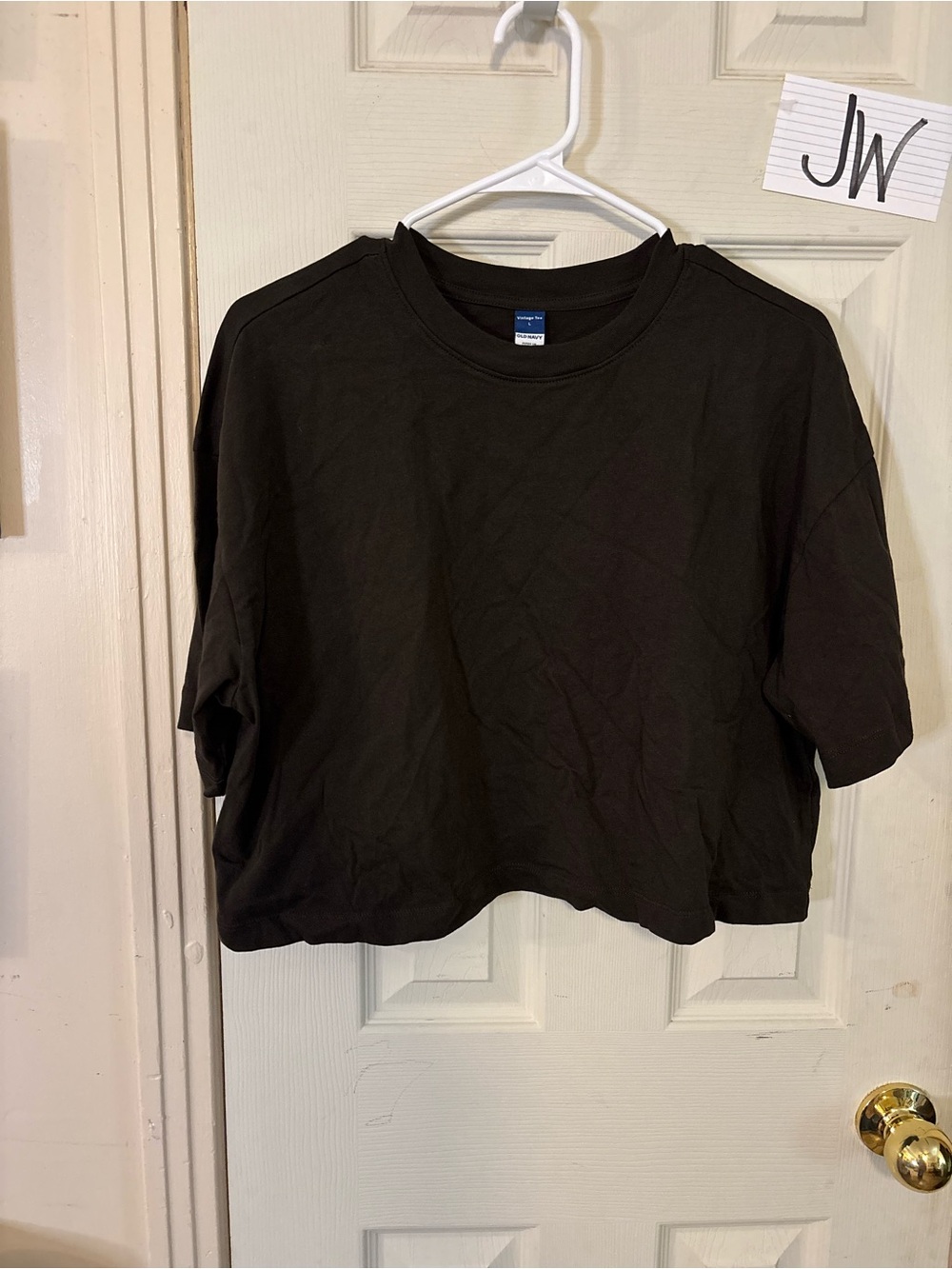 Old Navy Black Crop Crewneck Tee